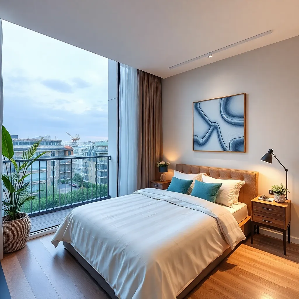 Placeholder image for Apartment 9 with modern bedroom and balcony